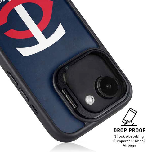 MLB Minnesota Twins - Solid Distressed iPhone 16e Kickstand Case