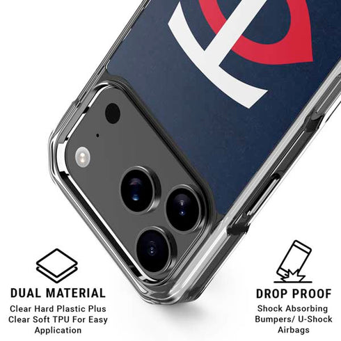 MLB Minnesota Twins - Solid Distressed iPhone 18 Pro Clear Case