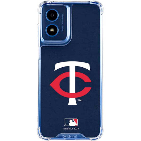 MLB Minnesota Twins - Solid Distressed Moto G Play 4G (2024) Clear Case