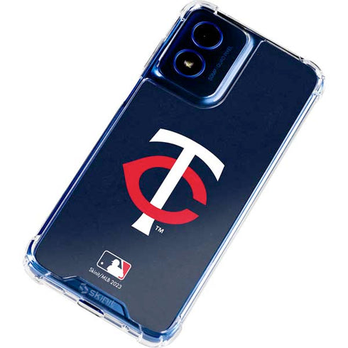 MLB Minnesota Twins - Solid Distressed Moto G Play 4G (2024) Clear Case