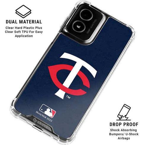 MLB Minnesota Twins - Solid Distressed Moto G Power 5G (2024) Clear Case