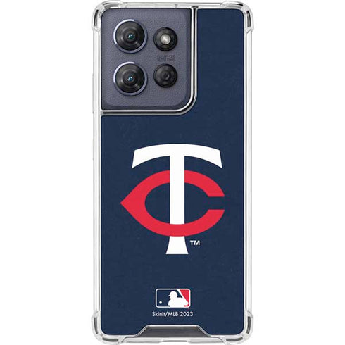 MLB Minnesota Twins - Solid Distressed Moto G Power 5G (2025) Clear Case