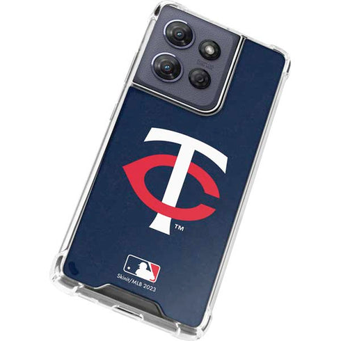 MLB Minnesota Twins - Solid Distressed Moto G Stylus 5G (2025) Clear Case