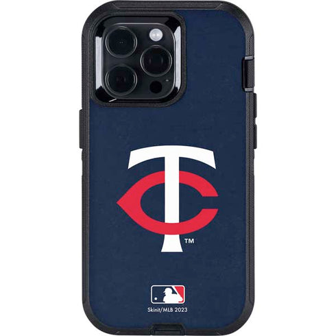 MLB Minnesota Twins - Solid Distressed Otterbox Defender iPhone Skin