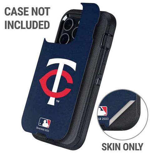 MLB Minnesota Twins - Solid Distressed Otterbox Defender iPhone Skin