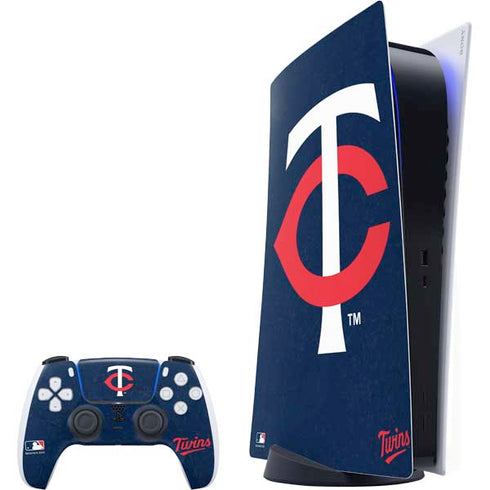 MLB Minnesota Twins - Solid Distressed PlayStation PS5 Skins