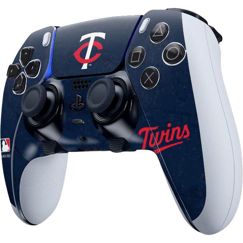 MLB Minnesota Twins - Solid Distressed PS5 DualSense Edge Pro Controller Skin