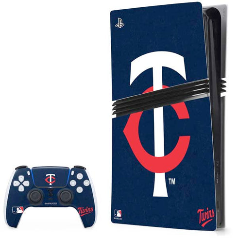 MLB Minnesota Twins - Solid Distressed PS5 Pro Bundle Skin