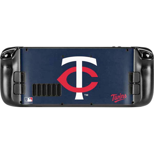 MLB Minnesota Twins - Solid Distressed Steam Deck Handheld Gaming Computer Skin