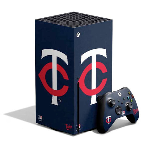 MLB Minnesota Twins - Solid Distressed Xbox Series X Bundle Skin