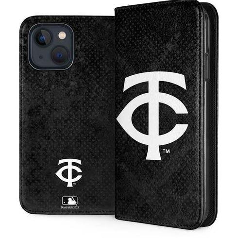 MLB Minnesota Twins Dark Wash iPhone 15 Plus Folio Case