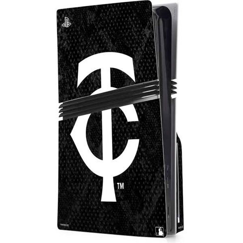 MLB Minnesota Twins Dark Wash PS5 Pro Disk Console Skin