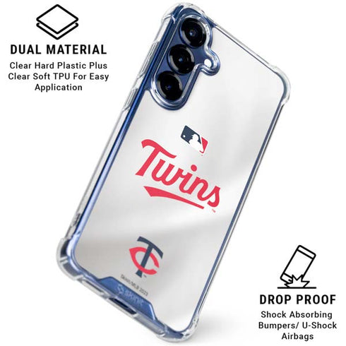 MLB Minnesota Twins Home Jersey Galaxy S25 Plus Clear Case