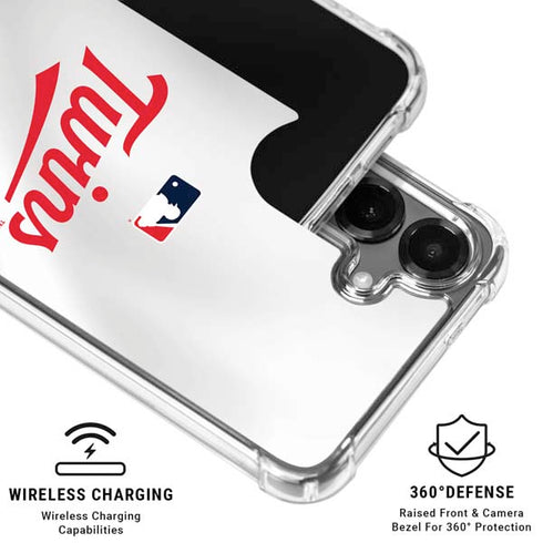 MLB Minnesota Twins Home Jersey Galaxy S26 Clear Case