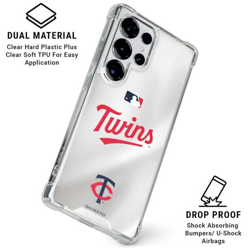 MLB Minnesota Twins Home Jersey Galaxy S26 Ultra Clear Case