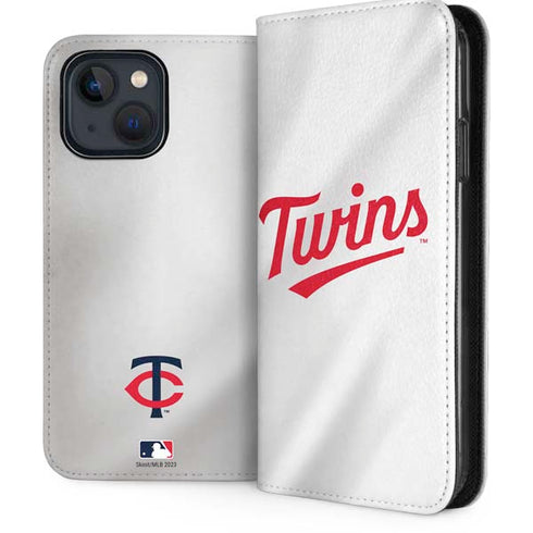 MLB Minnesota Twins Home Jersey iPhone 15 Plus Folio Case