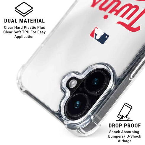 MLB Minnesota Twins Home Jersey iPhone 16 Plus Clear Case