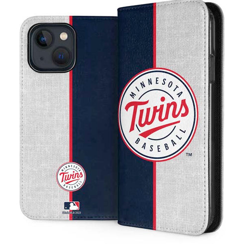 MLB Minnesota Twins Split iPhone 15 Plus Folio Case