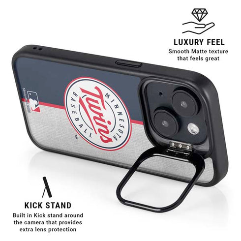 MLB Minnesota Twins Split iPhone 15 Plus Kickstand Case