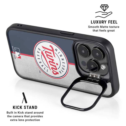 MLB Minnesota Twins Split iPhone 15 Pro Kickstand Case