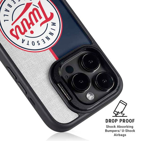 MLB Minnesota Twins Split iPhone 15 Pro Kickstand Case