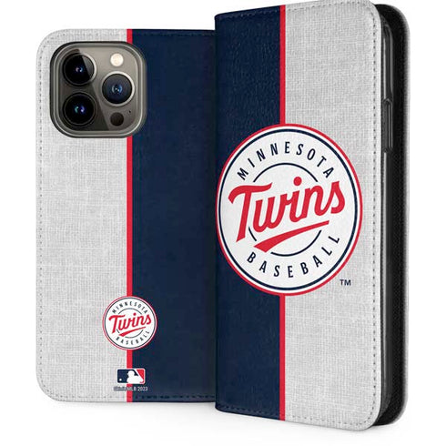 MLB Minnesota Twins Split iPhone 15 Pro Max Folio Case