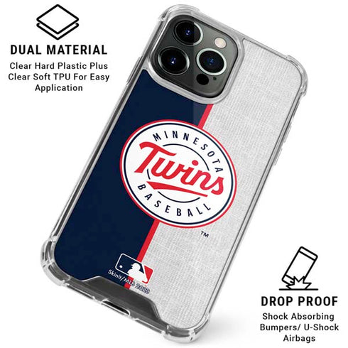 MLB Minnesota Twins Split iPhone 16 Pro Max Clear Case