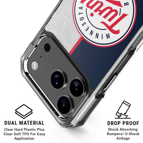 MLB Minnesota Twins Split iPhone 17 Pro Max Clear Case