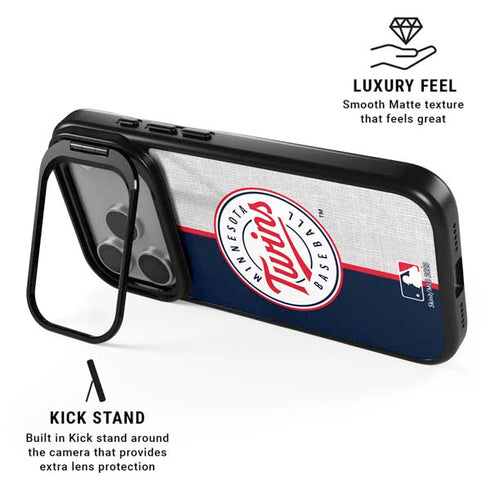 MLB Minnesota Twins Split iPhone 17 Pro Max Kickstand Case