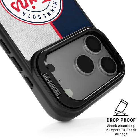 MLB Minnesota Twins Split iPhone 17 Pro Max Kickstand Case