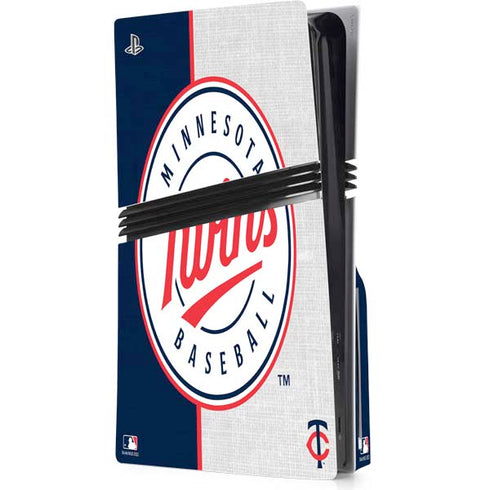 MLB Minnesota Twins Split PS5 Pro Disk Console Skin