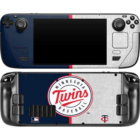 MLB Minnesota Twins Split Steam Deck Handheld Gaming Computer OLED Skin