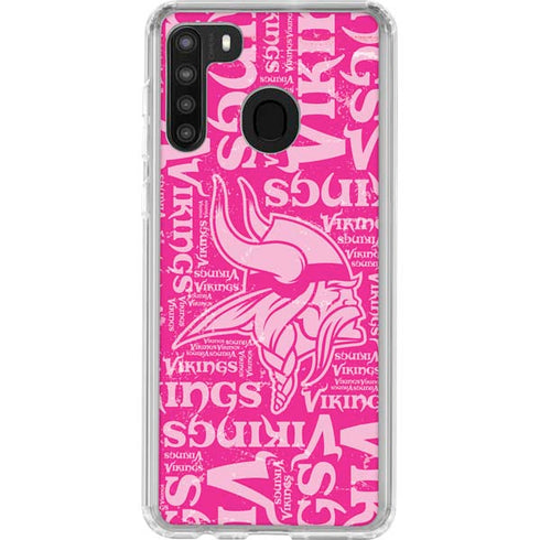 NFL Minnesota Vikings - Blast Pink Galaxy A21 Clear Case