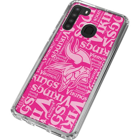 NFL Minnesota Vikings - Blast Pink Galaxy A21 Clear Case
