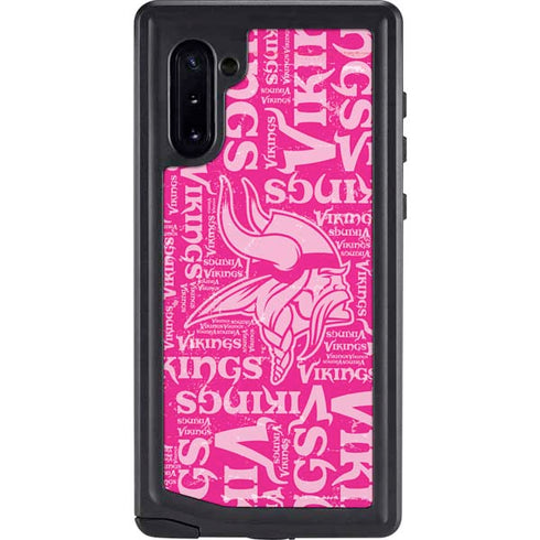 NFL Minnesota Vikings - Blast Pink Galaxy Note 10 Waterproof Case