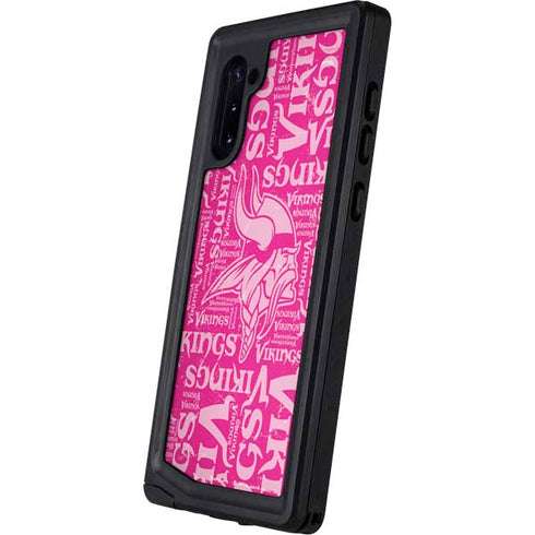 NFL Minnesota Vikings - Blast Pink Galaxy Note 10 Waterproof Case