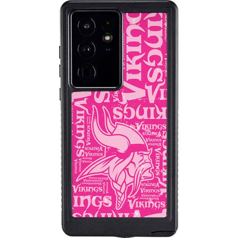 NFL Minnesota Vikings - Blast Pink Galaxy S24 Ultra Waterproof Case