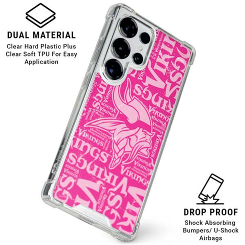 NFL Minnesota Vikings - Blast Pink Galaxy S25 Ultra Clear Case