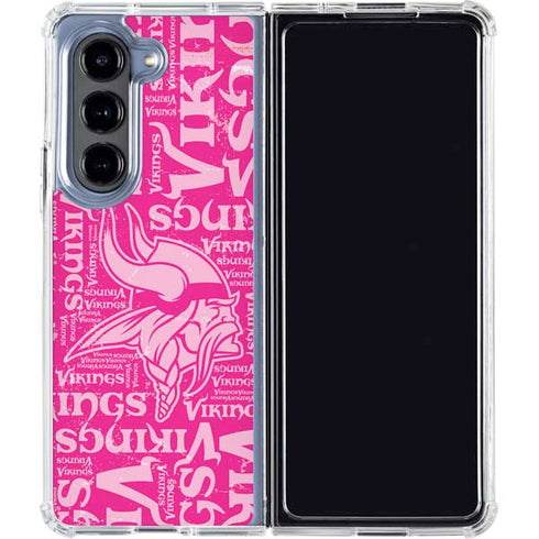 NFL Minnesota Vikings - Blast Pink Galaxy Z Fold5 5G Clear Case