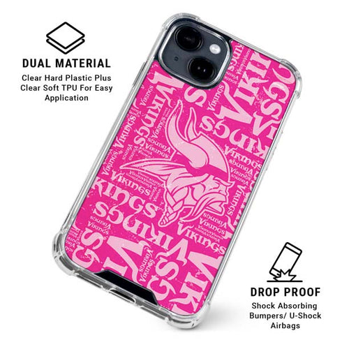 NFL Minnesota Vikings - Blast Pink iPhone 15 Clear Case