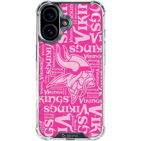 NFL Minnesota Vikings - Blast Pink iPhone 16 Plus Clear Case