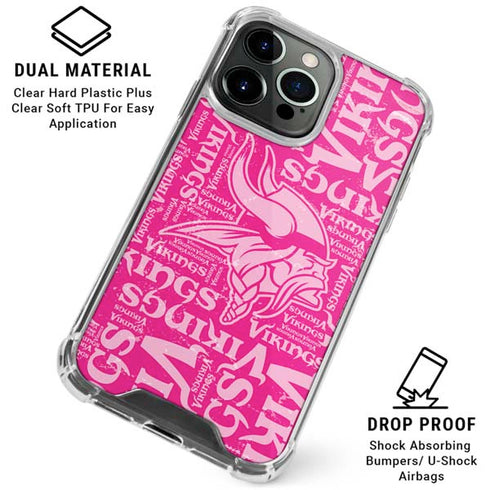 NFL Minnesota Vikings - Blast Pink iPhone 16 Pro Clear Case