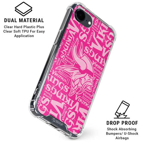 NFL Minnesota Vikings - Blast Pink iPhone 16e Clear Case