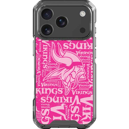 NFL Minnesota Vikings - Blast Pink iPhone 18 Pro Clear Case