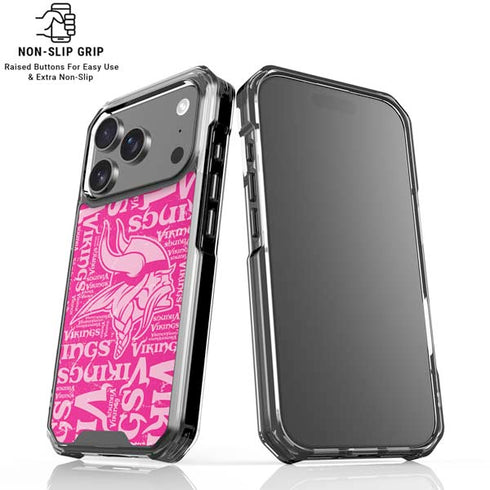 NFL Minnesota Vikings - Blast Pink iPhone 18 Pro Clear Case