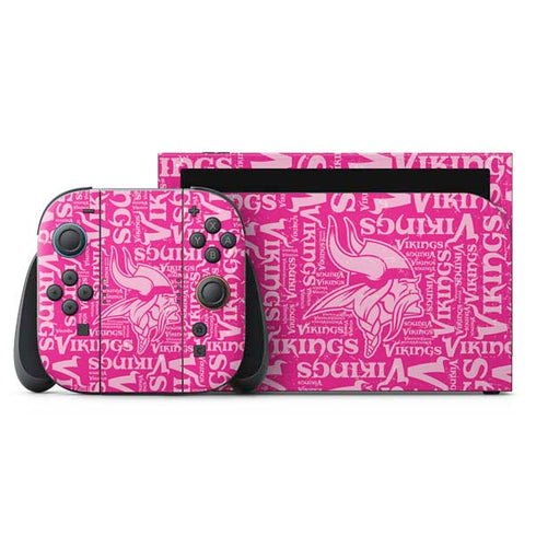 NFL Minnesota Vikings - Blast Pink Nintendo Switch 2 (2025) with Joy-Con Skin