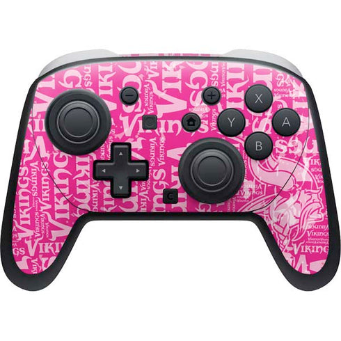 NFL Minnesota Vikings - Blast Pink Nintendo Switch 2 (2025) Pro Controller Skin