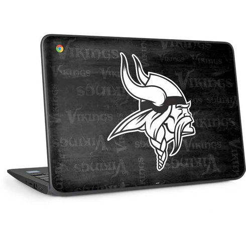 NFL Minnesota Vikings Black & White HP Chromebook Skin