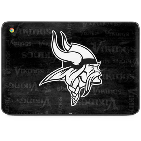 NFL Minnesota Vikings Black & White HP Chromebook Skin