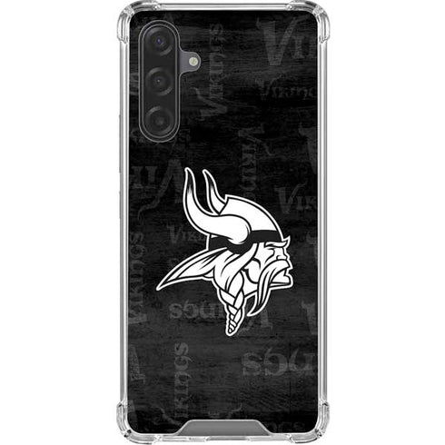 NFL Minnesota Vikings Black & White Galaxy A17 Clear Case